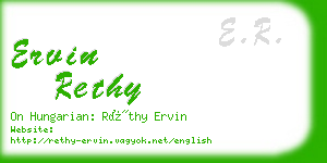 ervin rethy business card